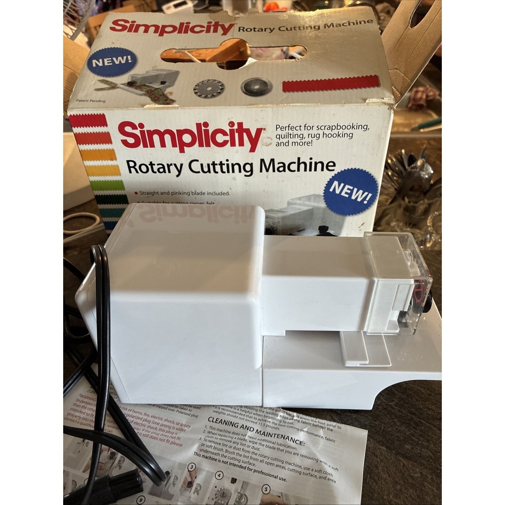 Simplicity Rotary Cutting Machine With Box, Paperwork, Foot feet Working Read